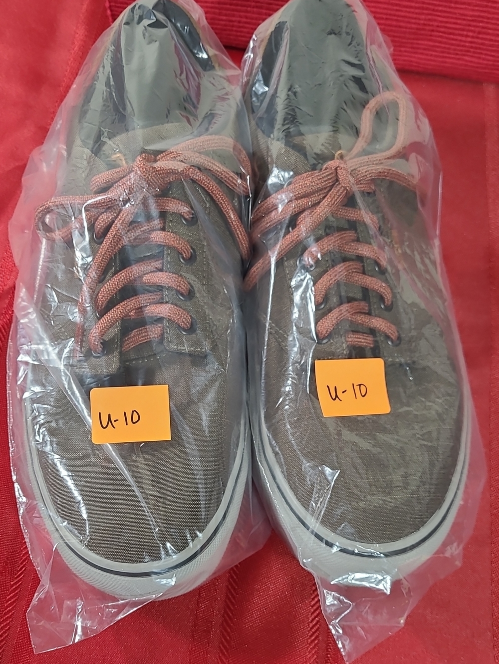 Vans Atwood Deluxe Brown & Gray Canvas Low-Top Sneakers with Rust Colored Laces - Picture 9 of 9